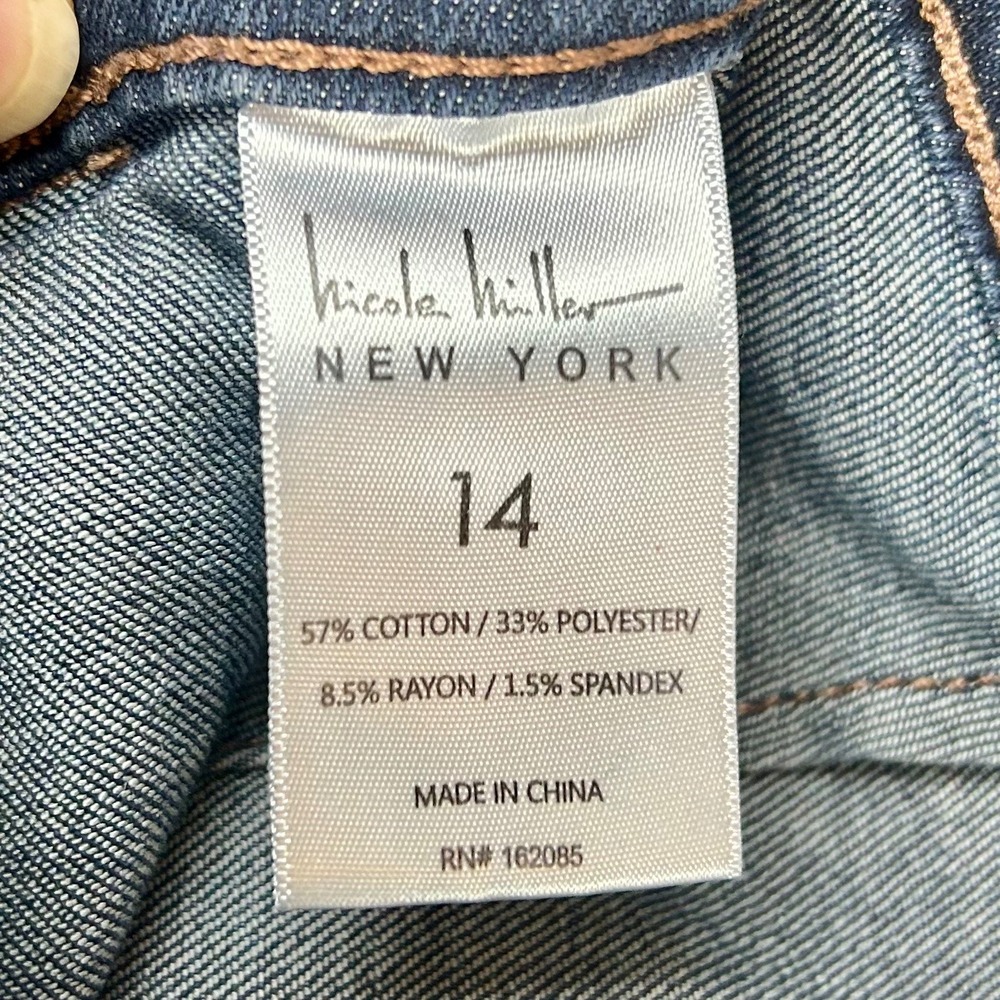 Nicole Miller New York Nomad Super High Rise Wide Leg Jeans Dark Wash Size 14 - Picture 11 of 11